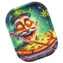 Plateau de Roulage "Weed N'Pizza" - métal - 18x14